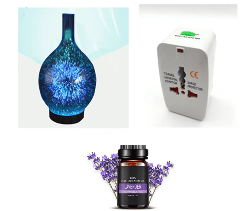 3D Firework Glass Vase Shape Aroma Diffuser 7 Color Led Night Aroma Essential Oil Diffuser