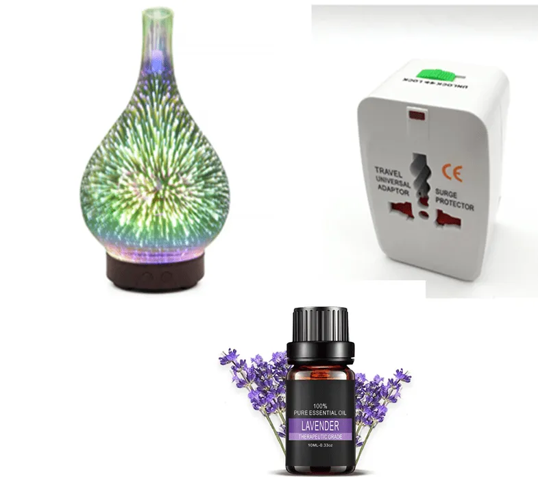 3D Firework Glass Vase Shape Aroma Diffuser 7 Color Led Night Aroma Essential Oil Diffuser