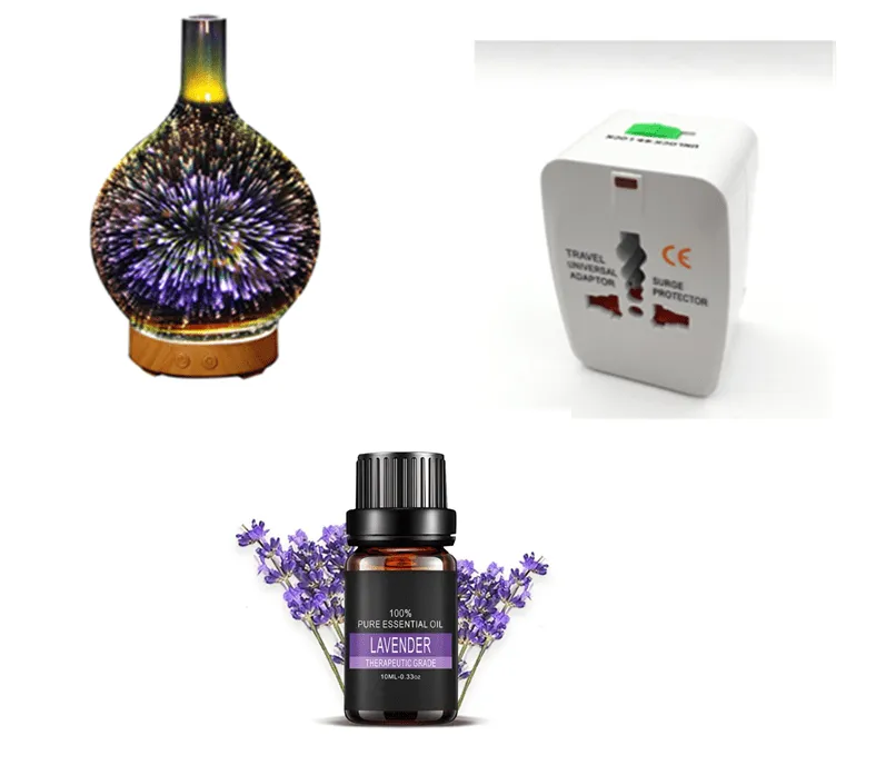 3D Firework Glass Vase Shape Aroma Diffuser 7 Color Led Night Aroma Essential Oil Diffuser