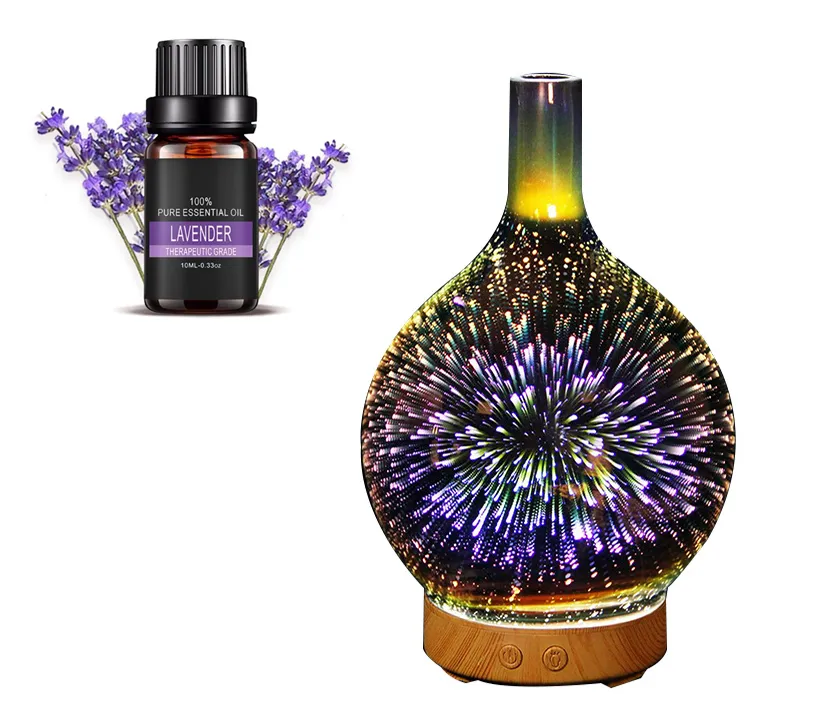 3D Firework Glass Vase Shape Aroma Diffuser 7 Color Led Night Aroma Essential Oil Diffuser