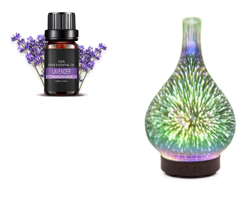 3D Firework Glass Vase Shape Aroma Diffuser 7 Color Led Night Aroma Essential Oil Diffuser