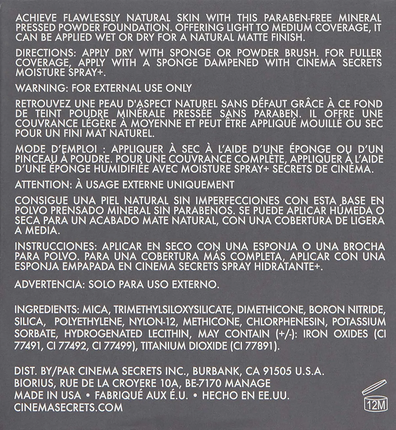 CINEMA SECRETS Pro Cosmetics Dual Fx Foundation Powder, Caramel