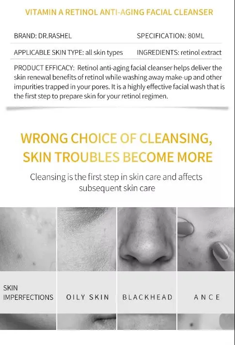 DR.RASHEL Face Wash Vitamin A Retinol Anti-Aging Facial Cleanser 80ml DRL- 1618