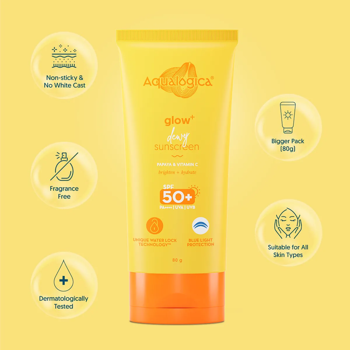 Glow  Dewy Sunscreen 80g - Pack of 2