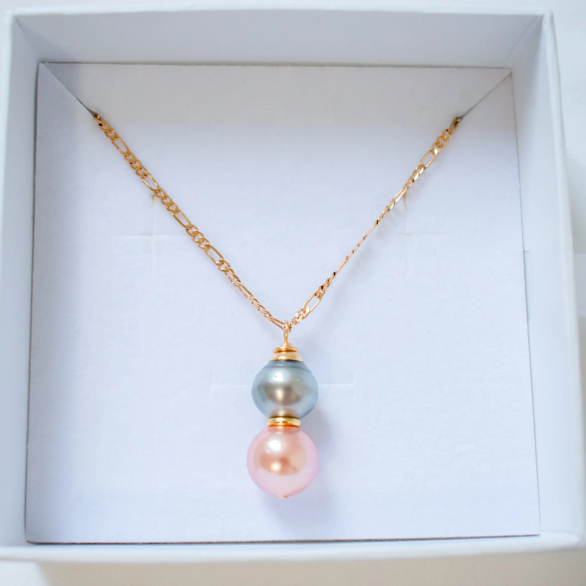 HANI - Tahitian Blending - New Gold-Filled Gorgeous Swarovski and Tahitian Pearl Set