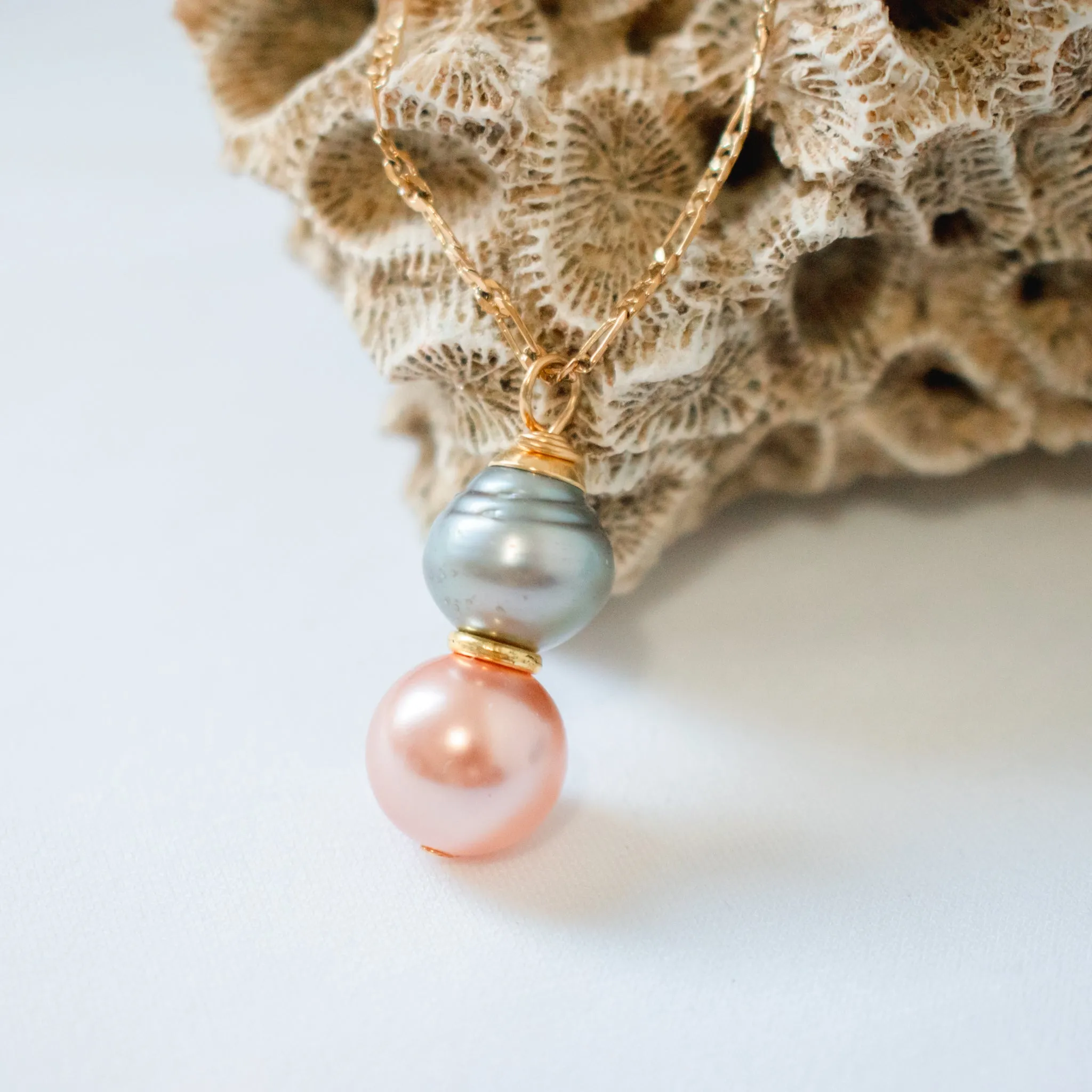 HANI - Tahitian Blending - New Gold-Filled Gorgeous Swarovski and Tahitian Pearl Set