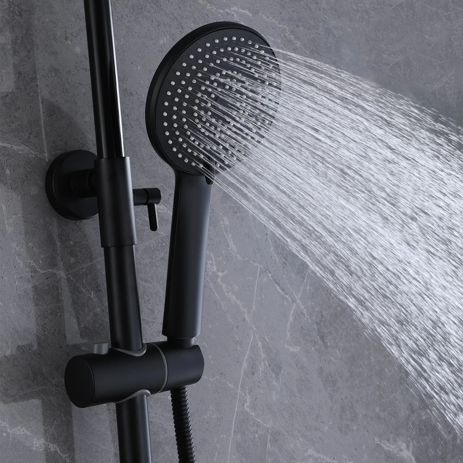 Matte Black Shower Fixtures Brass 3-Function Exposed Shower System RB1040