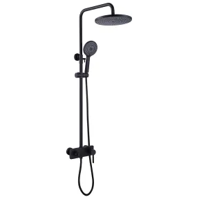 Matte Black Shower Fixtures Brass 3-Function Exposed Shower System RB1040