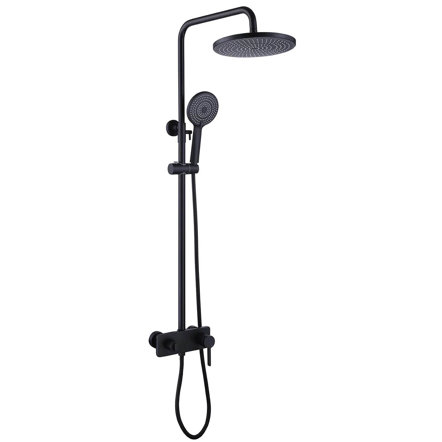 Matte Black Shower Fixtures Brass 3-Function Exposed Shower System RB1040