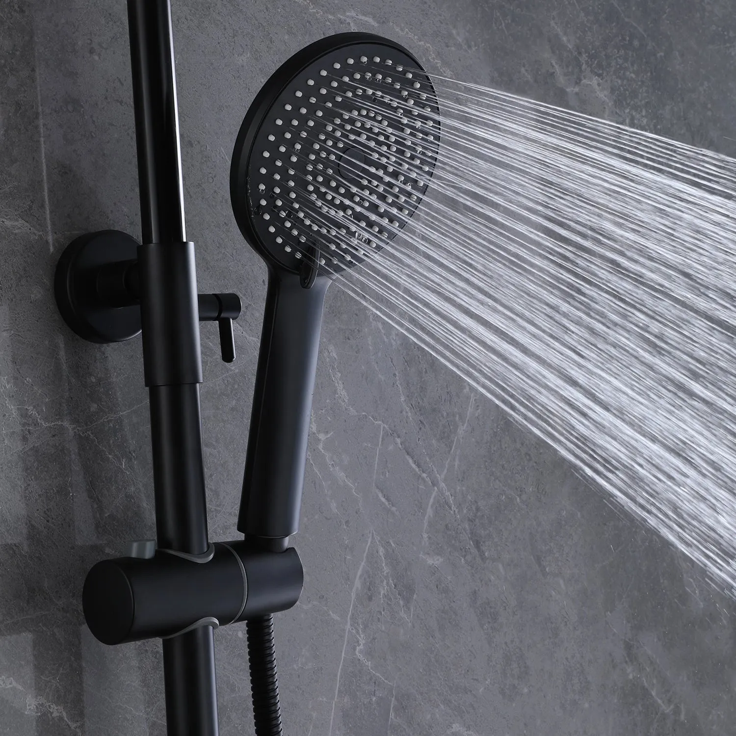 Matte Black Shower Fixtures Brass 3-Function Exposed Shower System RB1040