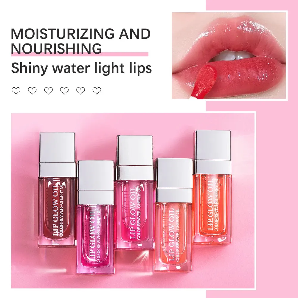 Moisturizing Lip Glow Oil - Cherry Seed Oil, Plumping & Hydrating Gloss