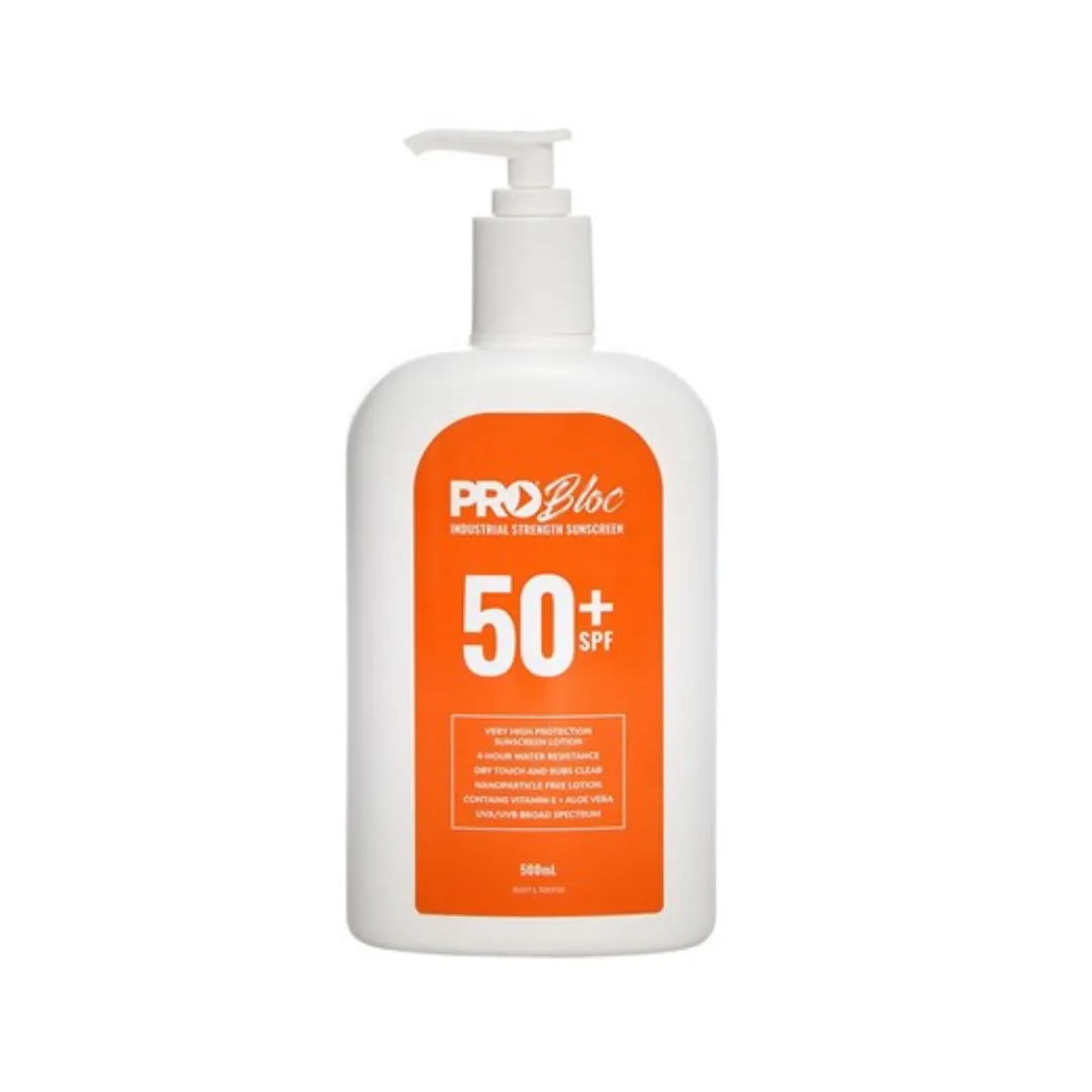 Pro Bloc Sunscreen 50   SPF 500ml pump bottle