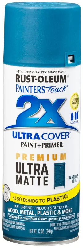 Rust-Oleum 331188 Spray Paint, Matte, Nantucket Blue, 12 oz, Can :CAN: QUANTITY: 1