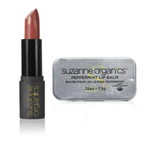 Sheer Satin Lipstick   Peppermint Lip Balm Duo
