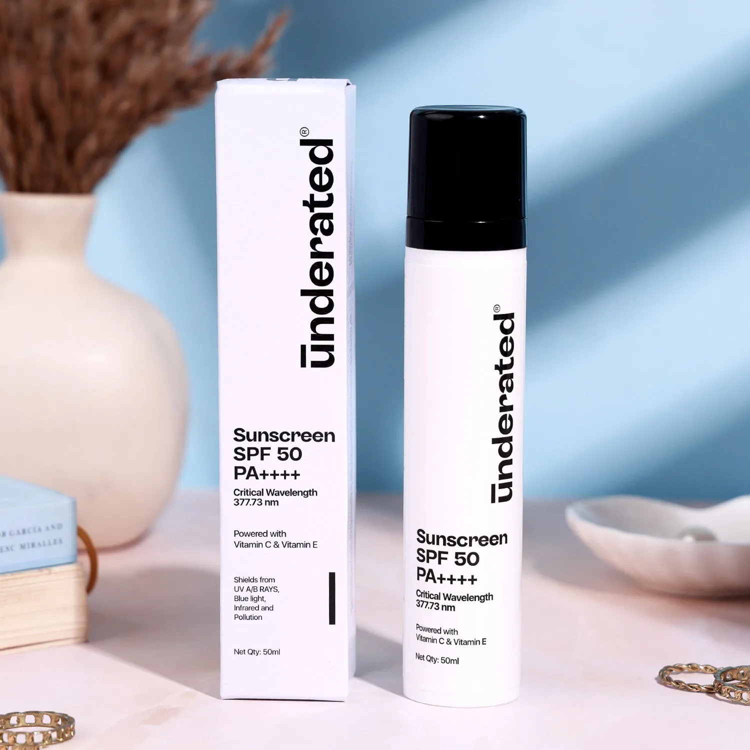 Sunscreen SPF 50 PA     - 50ml | For Broad UV A, UV B & Blue Light Protection