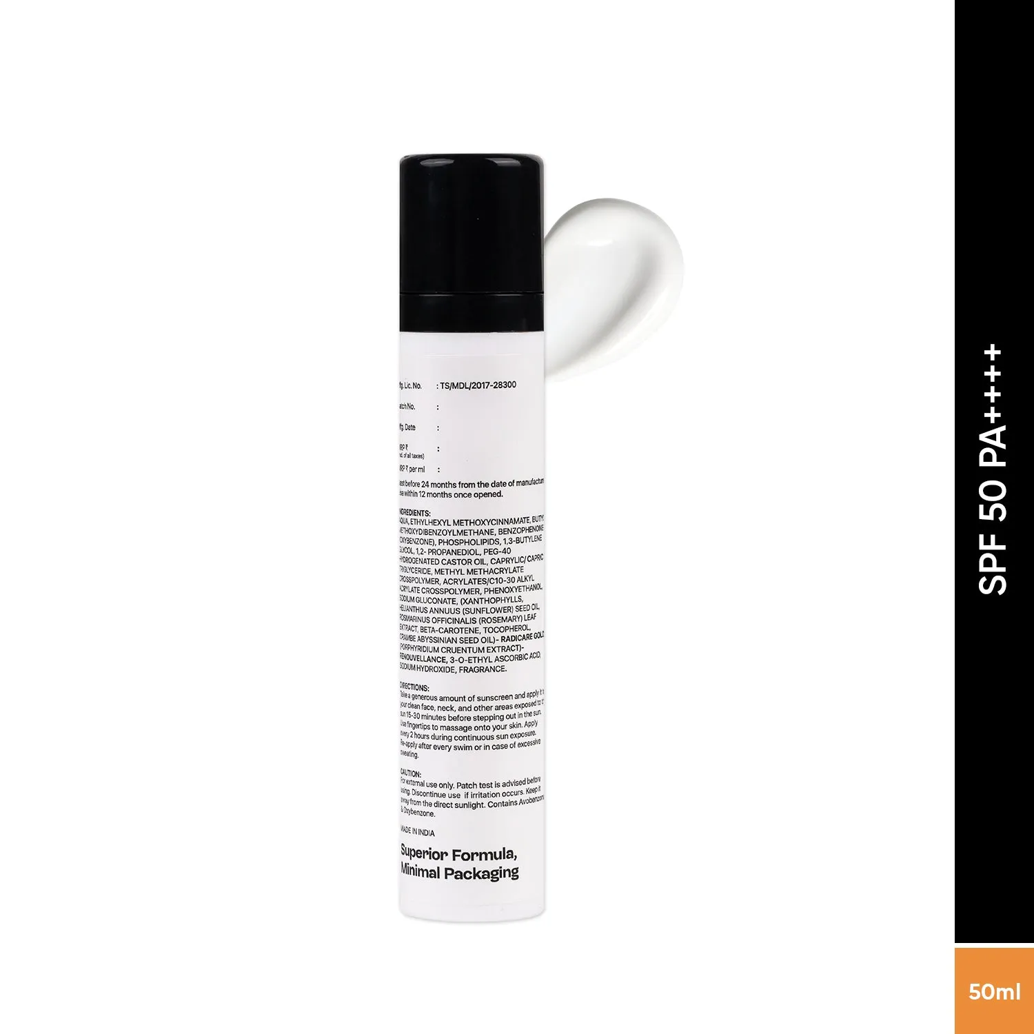 Sunscreen SPF 50 PA     - 50ml | For Broad UV A, UV B & Blue Light Protection